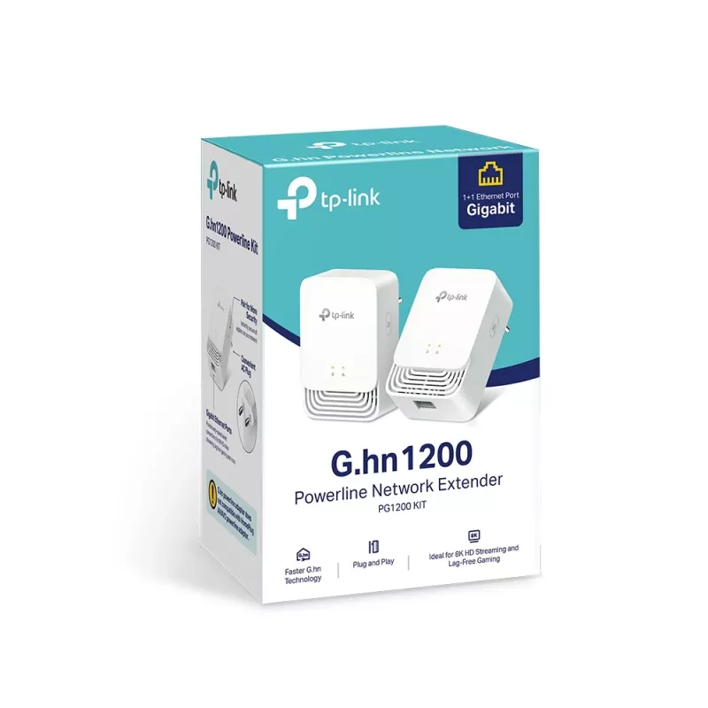 TP-Link G.hn1200 Powerline rinkinys, 607 Mbit/s, Gigabit Ethernet, 10/100/1000 Mbit/s, HomePlug AV2, 300 m, Baltas