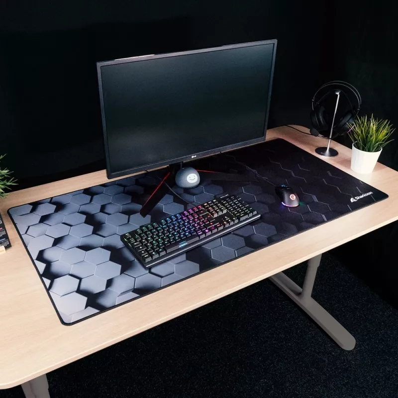 Sharkoon SKILLER SGP30 Big Hex – didelis žaidimų pelės kilimėlis (juodas)