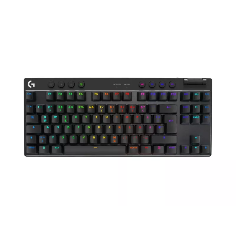 Žaidimų klaviatūra LOGITECH G Pro X TKL Lightspeed – belaidė, Bluetooth, vokiškas QWERTZ išdėstymas, taktiliniai jungikliai