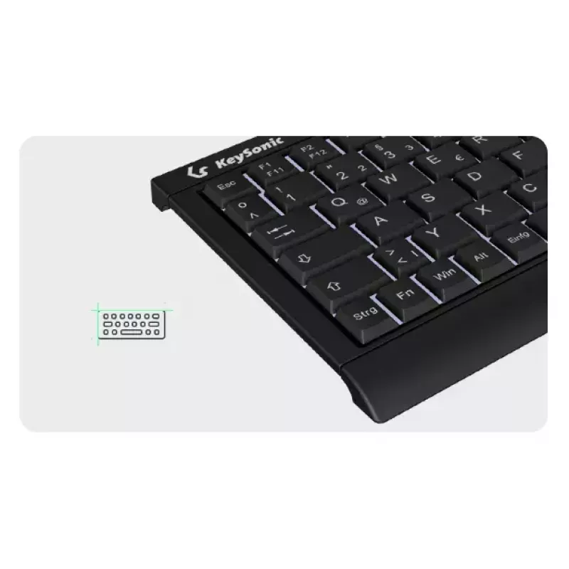 Klaviatūra KeySonic KSK-3011ELC (DE) belaidė USB QWERTZ vokiška juoda