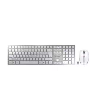 CHERRY DW 9100 SLIM belaidė klaviatūra su pele RF Wireless + Bluetooth QWERTY UK Anglų sidabrinė