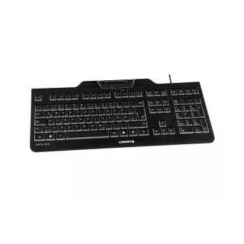 CHERRY KC 1000 SC klaviatūra biurui laidinė USB QWERTY JAV anglų juoda