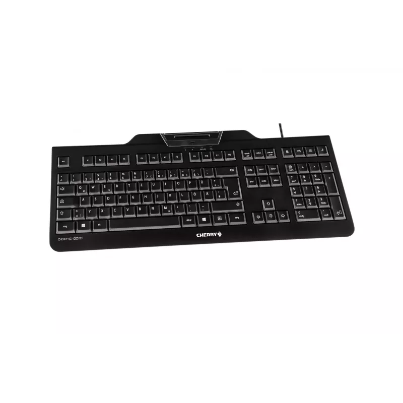 CHERRY KC 1000 SC klaviatūra biurui laidinė USB QWERTY JAV anglų juoda