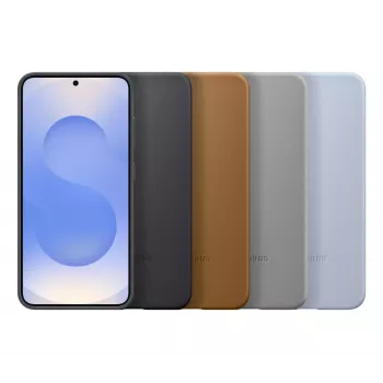 Samsung Kindsuit Faux Leather Dėklas, skirtas Galaxy S25, šviesiai mėlynas