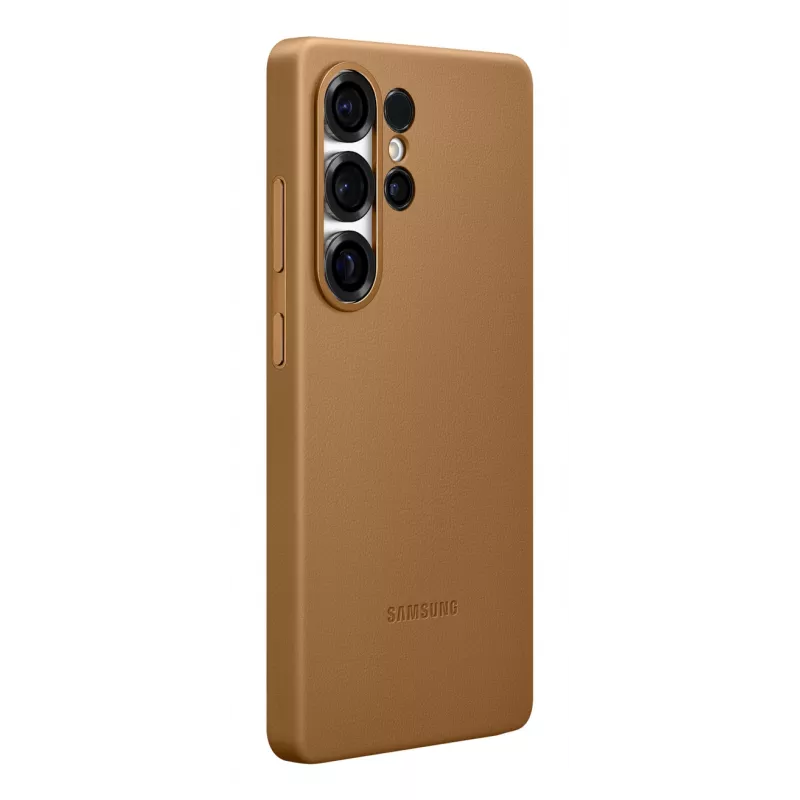 Samsung EF-VS938 Kindsuit dirbtinės odos dangtelis Galaxy S25 Ultra telefonui, rudas (camel)