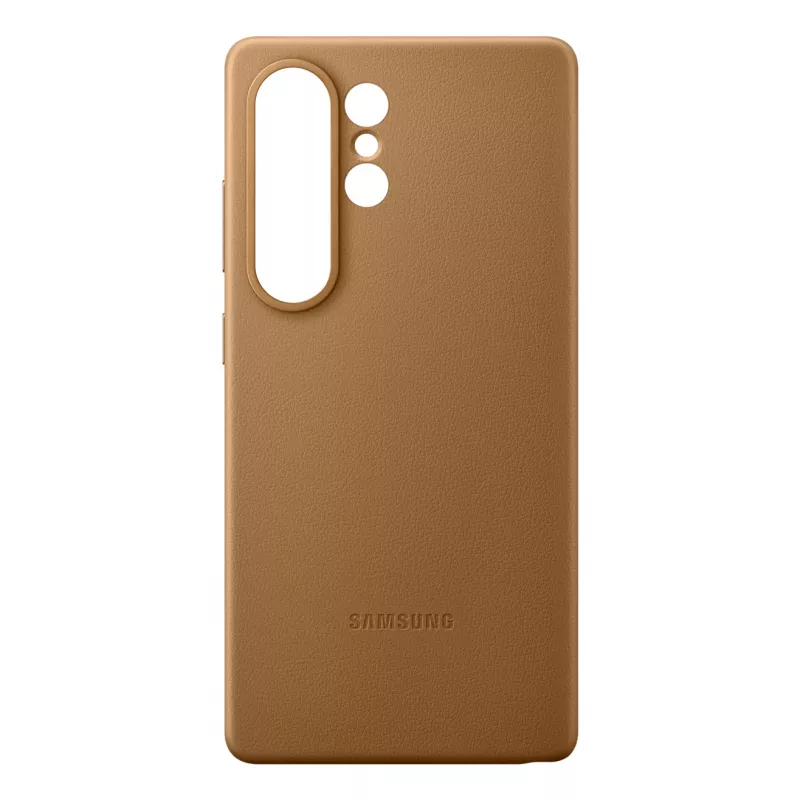 Samsung EF-VS938 Kindsuit dirbtinės odos dangtelis Galaxy S25 Ultra telefonui, rudas (camel)