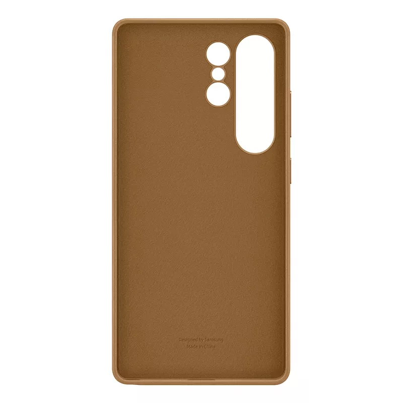Samsung EF-VS938 Kindsuit dirbtinės odos dangtelis Galaxy S25 Ultra telefonui, rudas (camel)