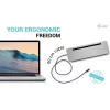 i-tec USB-C metalinė ergonomiška 3x 4K doko stotelė su 100 W galios tiekimu