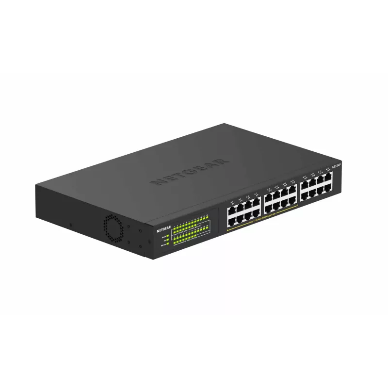 NETGEAR GS324P nevaldomas Gigabit Ethernet (10/100/1000) komutatorius su PoE 1U juodas