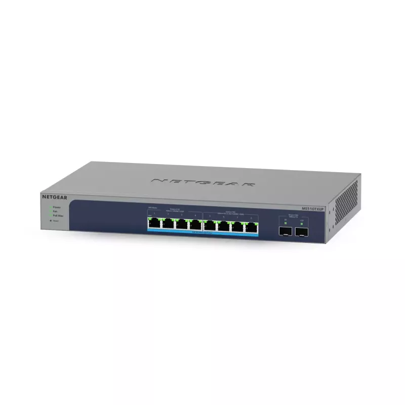 NETGEAR MS510TXUP tinklo jungiklis Valdomas L2/L3/L4 10G Ethernet (100/1000/10000) Power over Ethernet (PoE) Pilka, Mėlyna