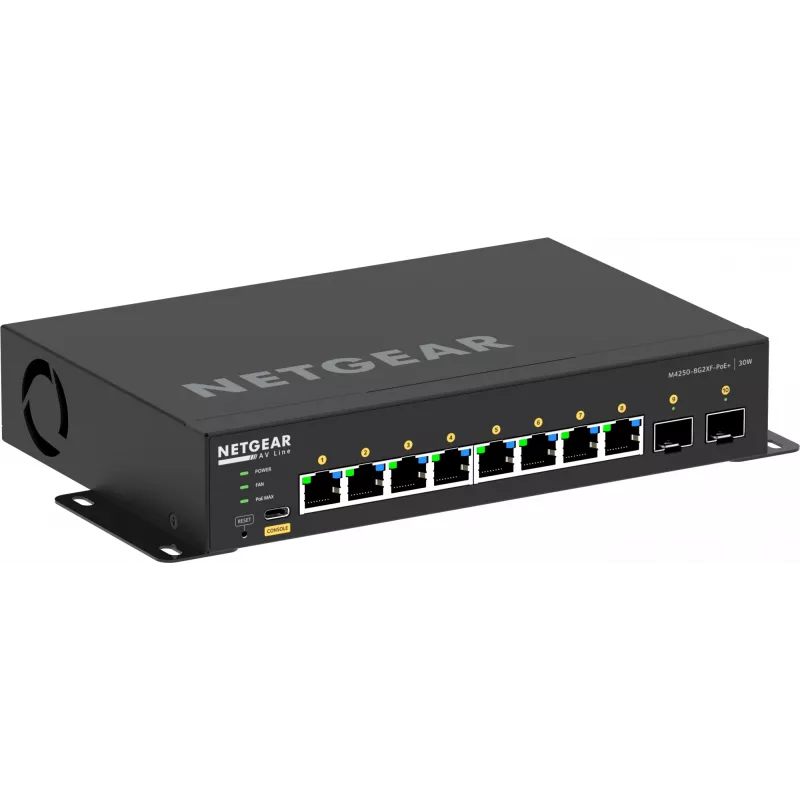 Valdomas jungiklis NETGEAR GSM4210PX 8x1G PoE+ 220W 2xSFP+