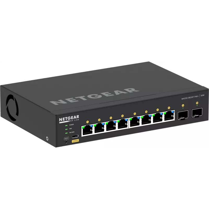 Valdomas jungiklis NETGEAR GSM4210PX 8x1G PoE+ 220W 2xSFP+