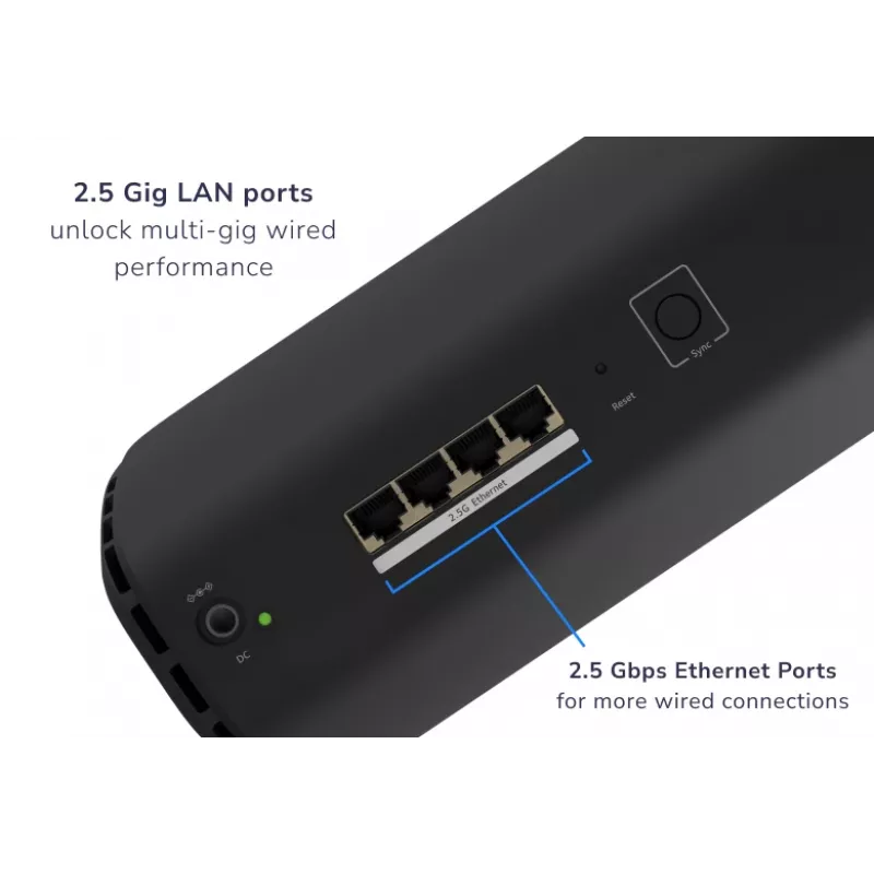NETGEAR ORBI 870 RBE870B Wi-Fi 7 triju dažnių juostų MESH palydovas juodas