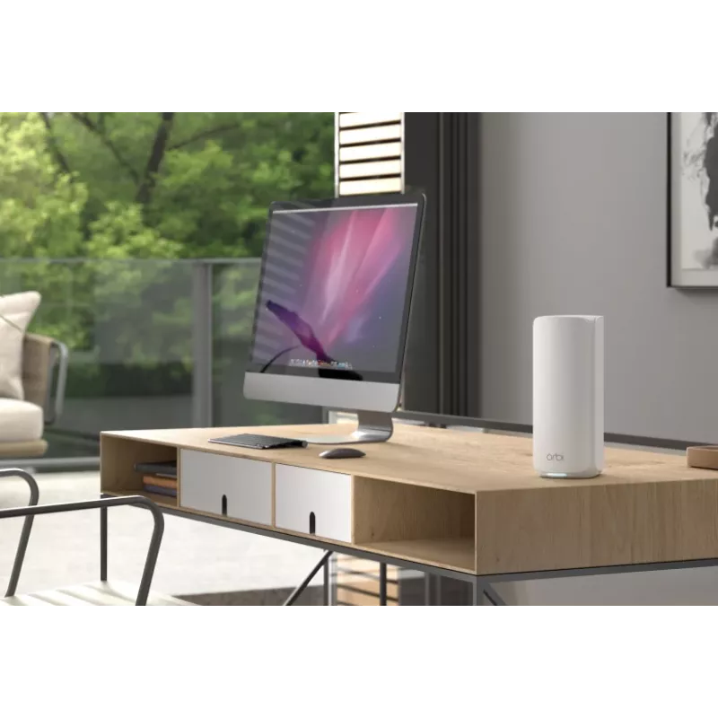 NETGEAR Orbi 870 papildomas palydovas, trijų juostų (2,4 GHz / 5 GHz / 6 GHz), Wi-Fi 7 (802.11be), balta, 4 vidinės antenos