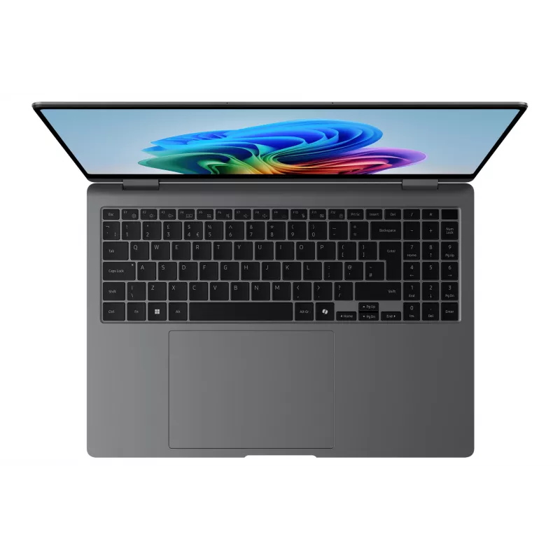 Samsung Galaxy Book5 Pro 360 Copilot+ PC nešiojamas kompiuteris Intel Core Ultra 7 256V 40,6 cm (16 colių) liečiamas ekranas WQXGA+ 16 GB LPDDR5x-SDRAM 1 TB SSD Wi-Fi 7 (802.11be) Windows 11 Home Pilka