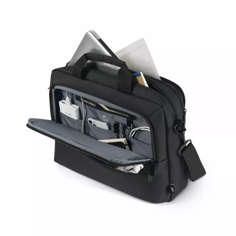 DICOTA Eco Top Traveller Core – kuprinė nešiojamam kompiuteriui 13-14.1 col. – juoda / 300d 100% perdirbtas PET poliesteris