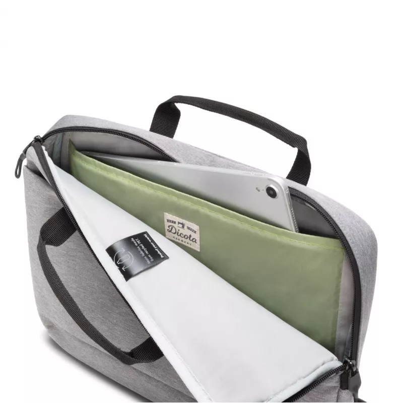 DICOTA Slim Eco Motion - Dėklas nešiojamam kompiuteriui 14-15.6 col. - Šviesiai pilka / 600d RPE poliesteris