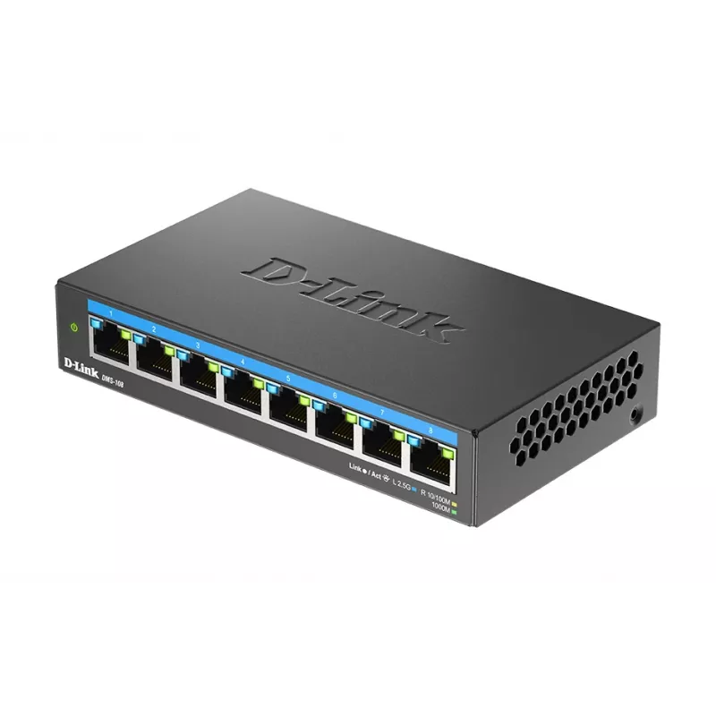 Nevaldomas jungiklis D-Link DMS-108/E 8 prievadų 2,5G Ethernet 40 Gbit/s