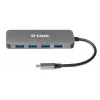 USB HUB D-Link DUB-2340 USB-C 4 prievadų USB 3.0 Power Delivery 60W