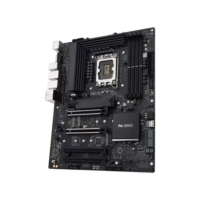 Motininė plokštė ASUS PRO WS W680-ACE — Intel W680 ATX, LGA 1700, DDR5, 4 DIMM (128 GB), 3x M.2, 2x 2,5Gb LAN, 7.1 garso