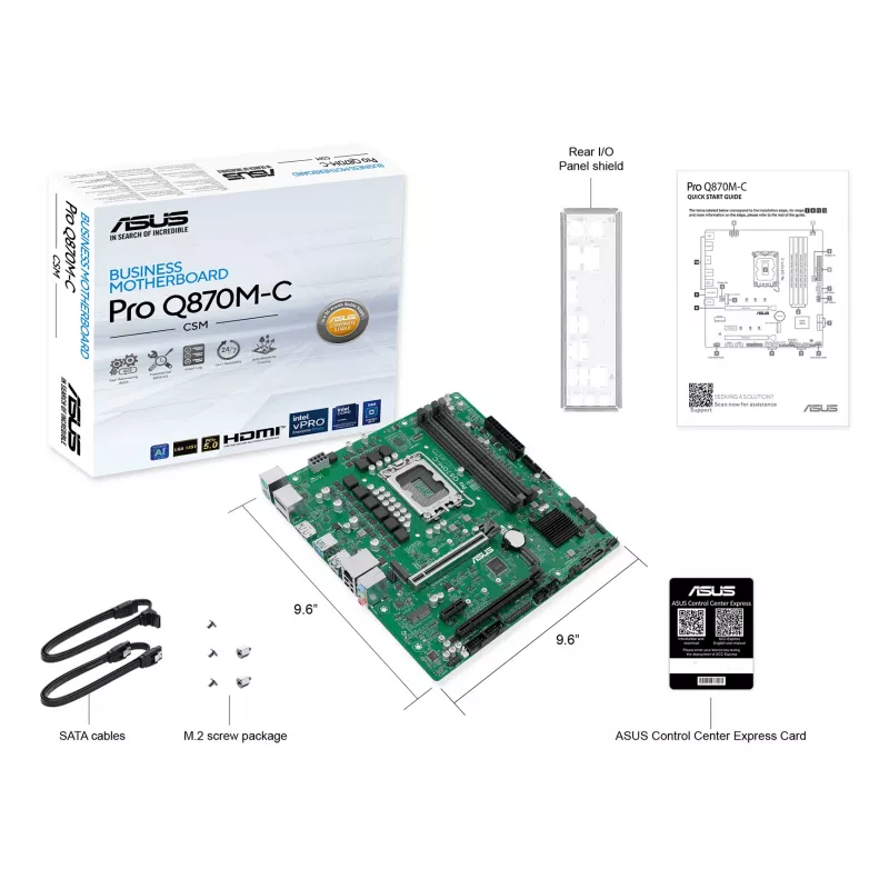 ASUS PRO Q870M-C-CSM Intel® Q870 LGA 1851 (Socket V1) micro ATX pagrindinė plokštė