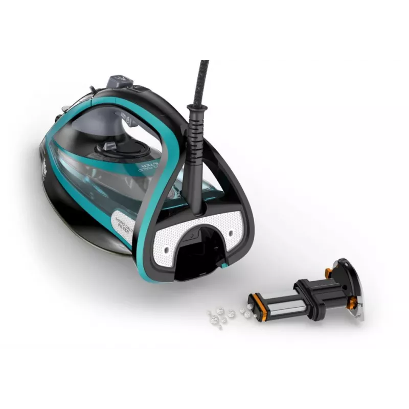 Tefal Ultimate Pure FV9844 sausas ir garinis lygintuvas, Durilium Autoclean padas, 3200 W, juoda, mėlyna