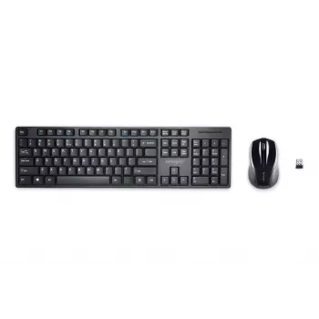 Kensington Pro Fit Wireless Desktop - Vokietija, pilno dydžio (100%), belaidis, RF Wireless, QWERTZ, juoda, pelė įtraukta