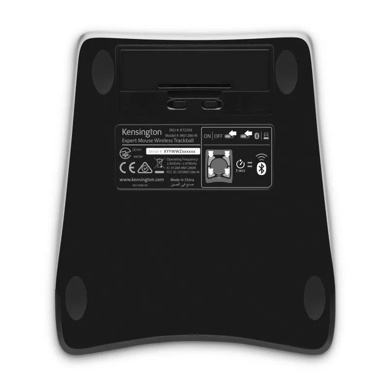 Kensington Expert Mouse Wireless Trackball, ambidekstrinis, optinis, RF belaidis + Bluetooth, 400 DPI, juodas