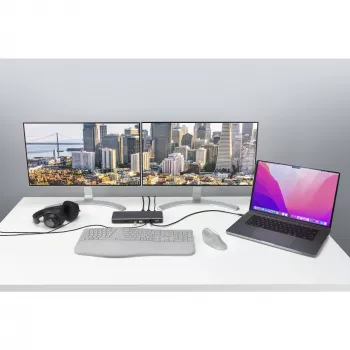 Kensington SD5760T Thunderbolt 4 dvigubos 4K dokų stotelė su 96W galios tiekimu