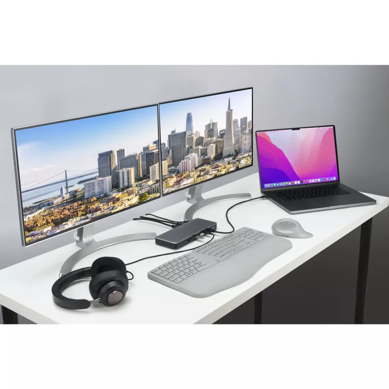 Kensington SD5760T Thunderbolt 4 dvigubos 4K dokų stotelė su 96W galios tiekimu