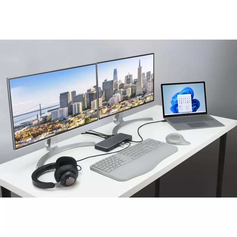 Kensington SD5760T Thunderbolt 4 dvigubos 4K dokų stotelė su 96W galios tiekimu