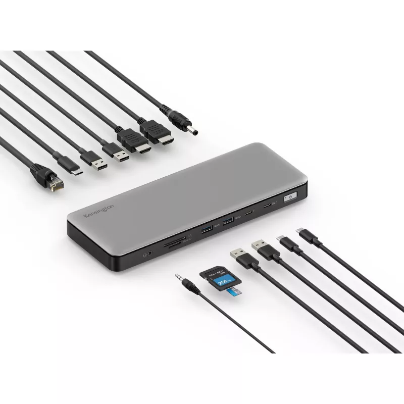 Kensington SD5760T Thunderbolt 4 dvigubos 4K dokų stotelė su 96W galios tiekimu
