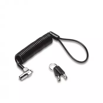 Kensington NanoSaver Portable spyna su raktu nešiojamam kompiuteriui, 2.3 m, Kensington, Raktas, Anglinis plienas, Juoda, Sidabrinė