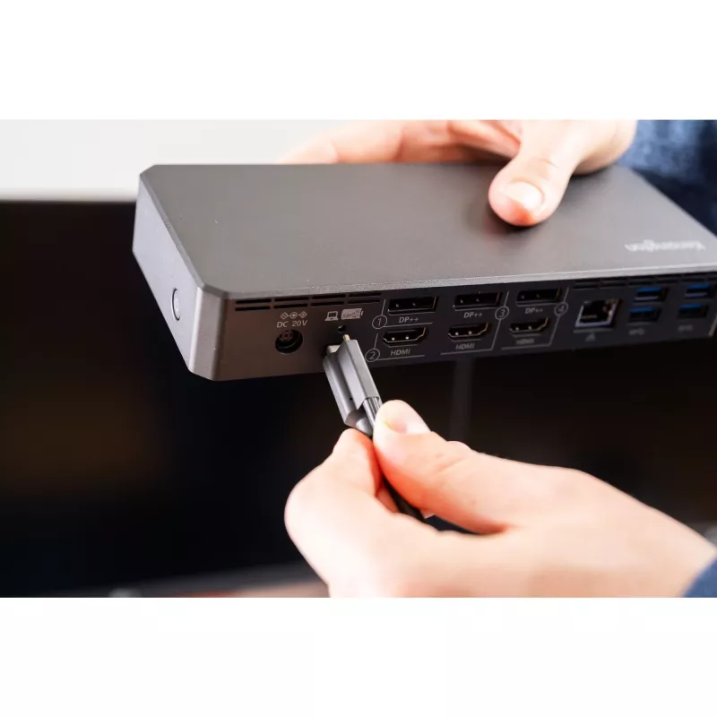 Kensington SD4781P EQ USB-C ir USB-A dviguba 4K dokų stotis, laidinė, USB 3.2 Gen 2 (3.1 Gen 2) Type-C, 100 W, 3.5 mm, 10/100/1000 Mbit/s, juoda