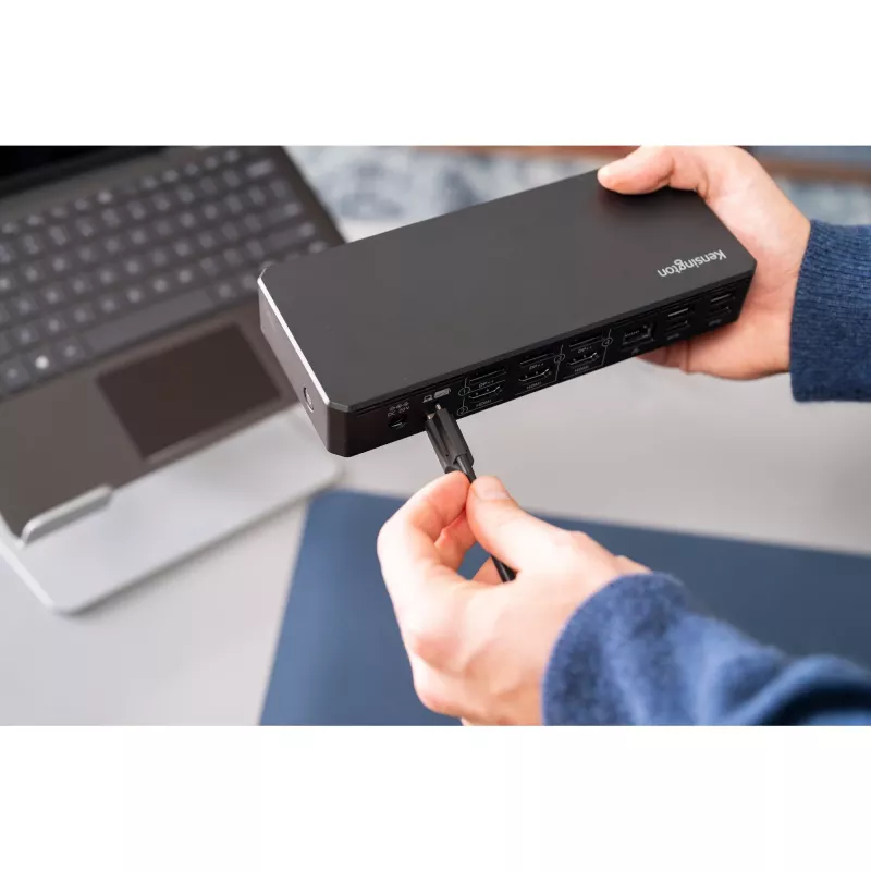 Kensington SD4781P EQ USB-C ir USB-A dviguba 4K dokų stotis, laidinė, USB 3.2 Gen 2 (3.1 Gen 2) Type-C, 100 W, 3.5 mm, 10/100/1000 Mbit/s, juoda