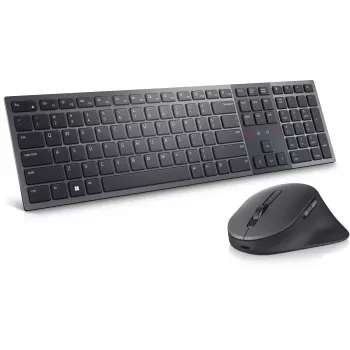DELL KM900 belaidė klaviatūra ir pelė, RF Wireless + Bluetooth, QWERTZ vokiškas išdėstymas, grafito spalva