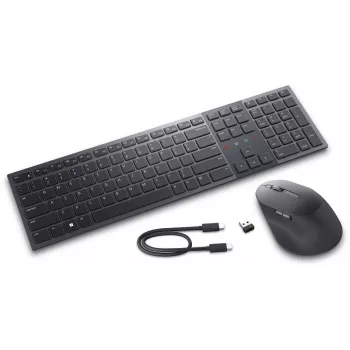 DELL KM900 belaidė klaviatūra ir pelė, RF Wireless + Bluetooth, QWERTZ vokiškas išdėstymas, grafito spalva