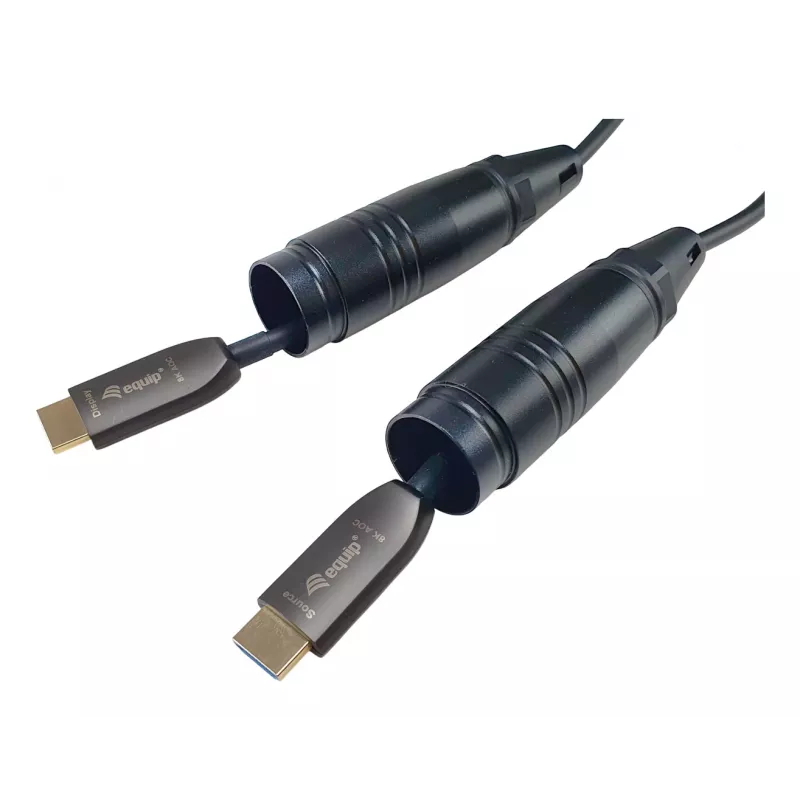 Equip HDMI 2.1 aktyvus optinis šarvuotas kabelis, 100 m, 8K/60Hz, 4K/120Hz, 48Gbps