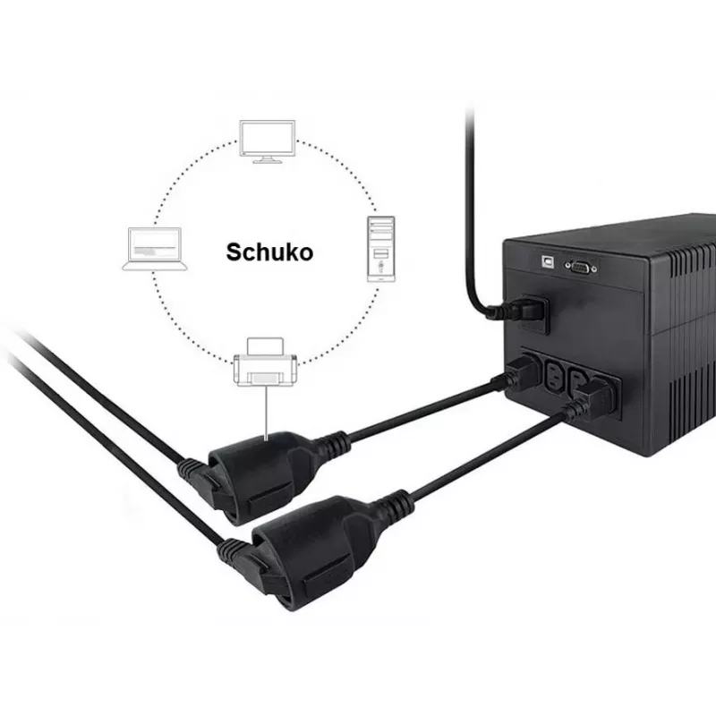 Maitinimo laidas Equip 112106 juodas 0,25 m IEC C14 CEE7/3