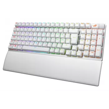 ASUS ROG Strix Scope II 96 Wireless klaviatūra, USB + RF belaidis + Bluetooth, QWERTZ, balta