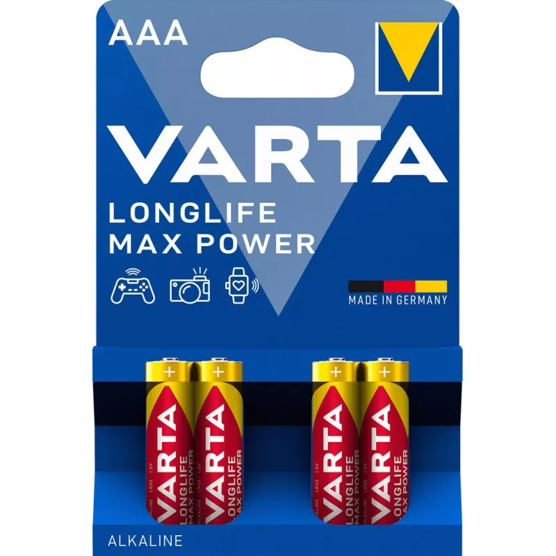 VARTA Longlife Max Power Micro AAA LR03 1x4 baterijos