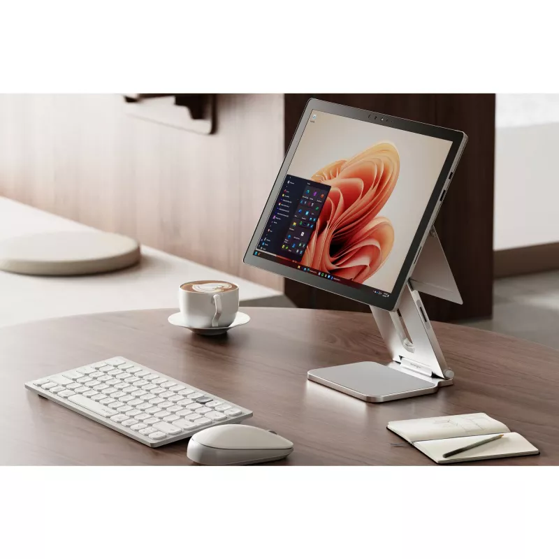 Kensington Elevated Stand for Surface, Platinum, Aliuminis, Guma, Termoplastinis poliuretanas (TPU), Cinkas, 126.4 mm, 139.3 mm, 193 mm, 612 g