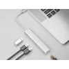 Equip USB-C į 3 prievadų USB 3.0 šakotuvas su Gigabit adapteriu, USB 3.2 Gen 1 Type-C, sidabrinis, aliuminis