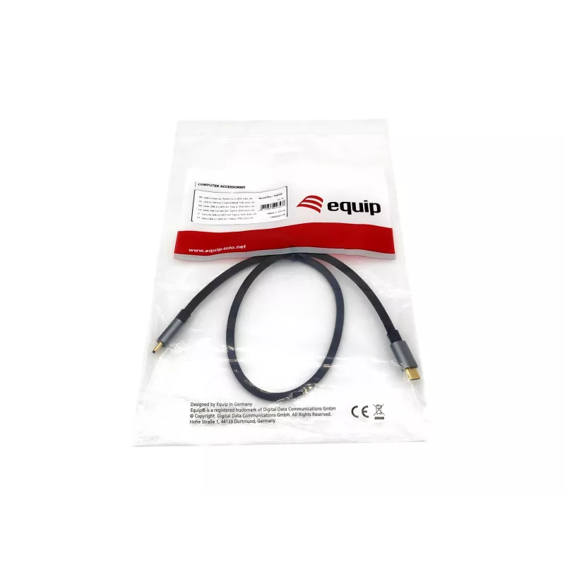 Equip USB 3.2 Gen 2x1 Type-C į C laidas, M/M, 0,5 m, 5A, juodas