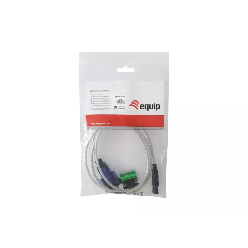 Equip USB-A į Serial RS-422/485 DB9 adapterio kabelis, pilkas, 1,5 m, USB Type-A, DB-9, vyriškas, vyriškas