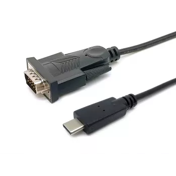 Equip USB-C į Serial DB9 kabelis M/M 1,5 m juodas