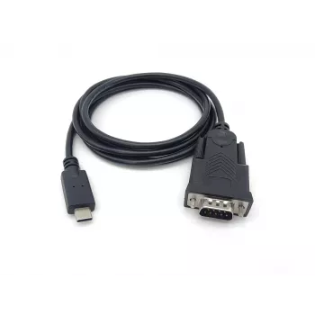 Equip USB-C į Serial DB9 kabelis M/M 1,5 m juodas