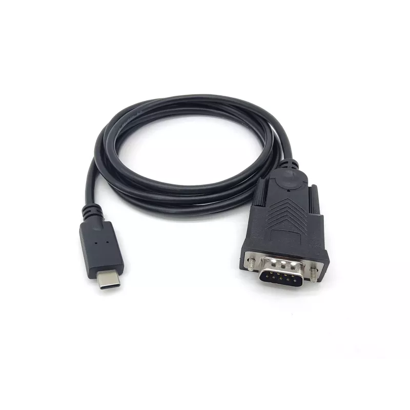Equip USB-C į Serial DB9 kabelis M/M 1,5 m juodas