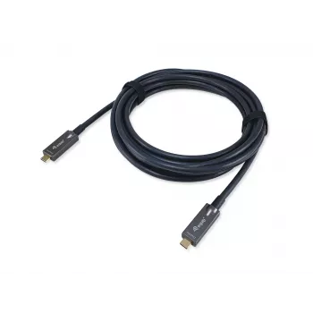 Equip USB-C į C aktyvus optinis kabelis, vyriškas/vyriškas, 5,0 m, PD 60W, 4K/60Hz, 10Gbps, vaizdas+duomenys+PD