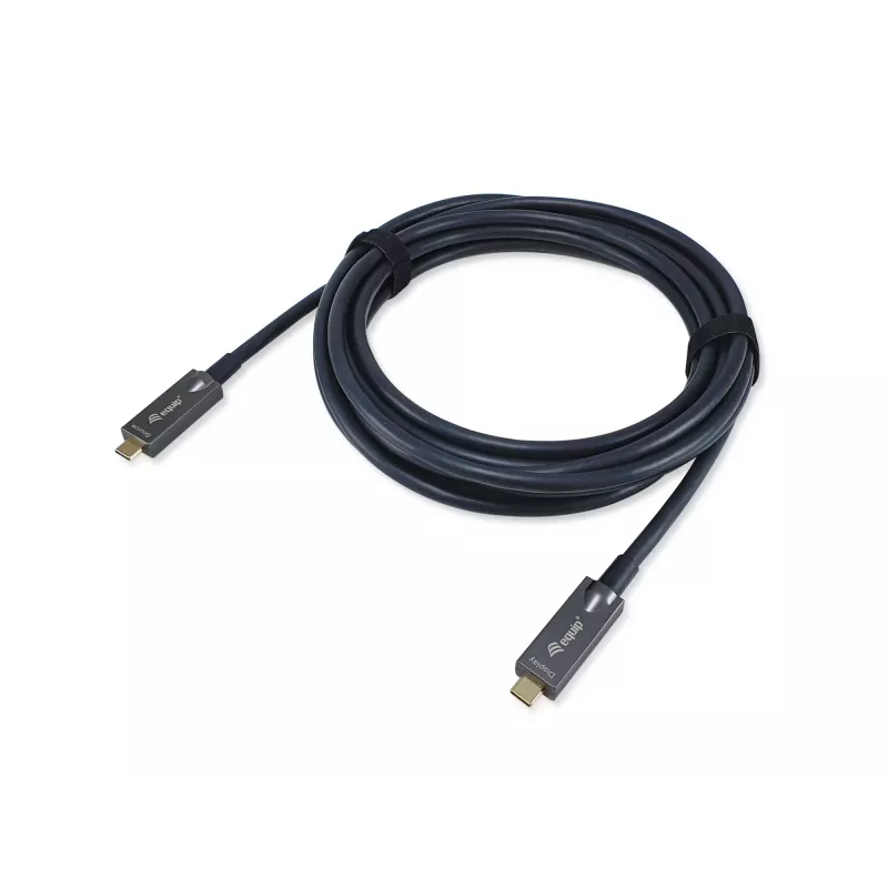 Equip USB-C į C aktyvus optinis kabelis, vyriškas/vyriškas, 5,0 m, PD 60W, 4K/60Hz, 10Gbps, vaizdas+duomenys+PD